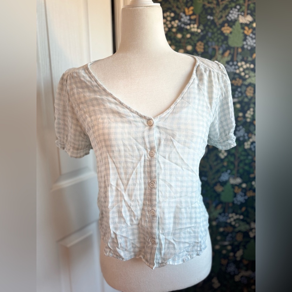 Elodie Light Blue Gingham Blouse​